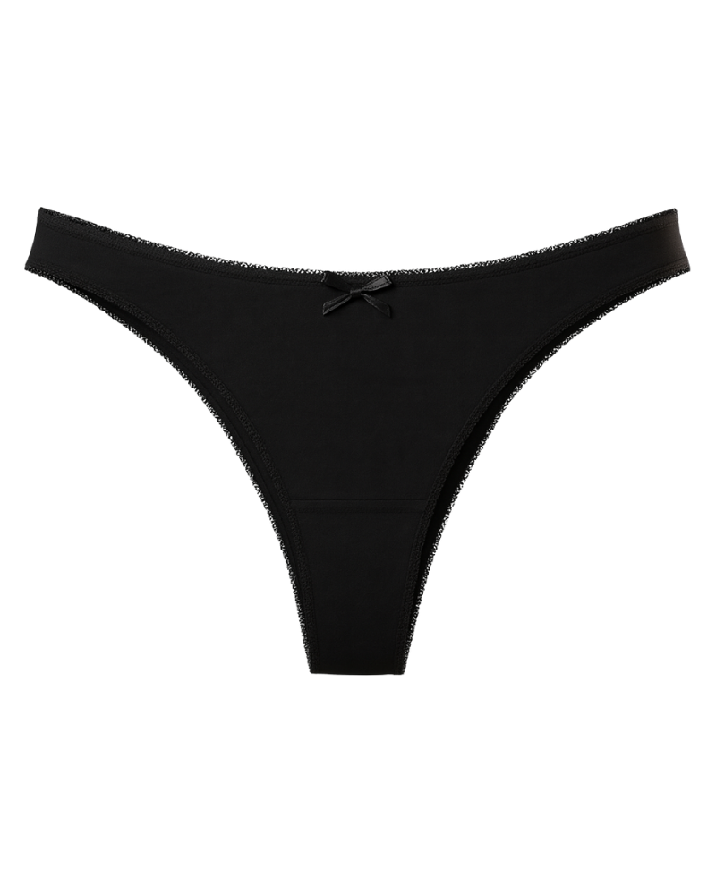 Tanga Baumwolle 3er Set black