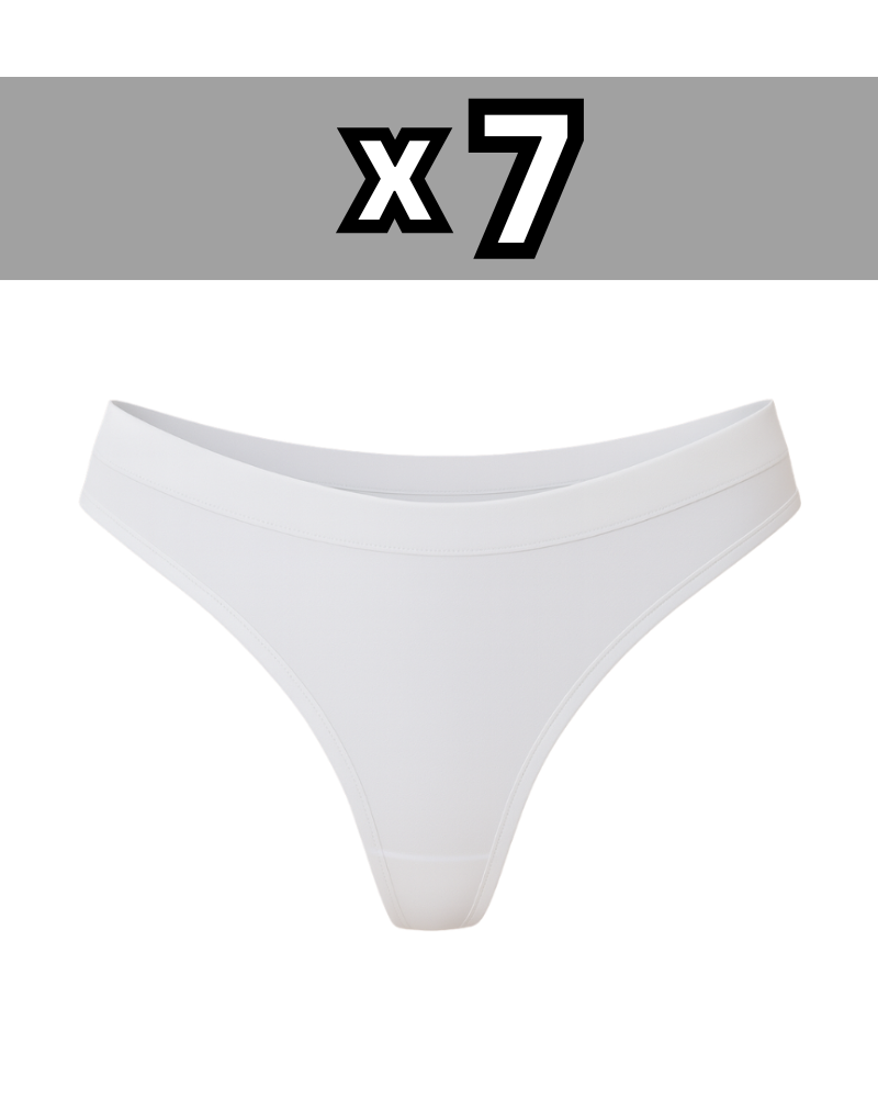 Seamless Tanga 7er Set white