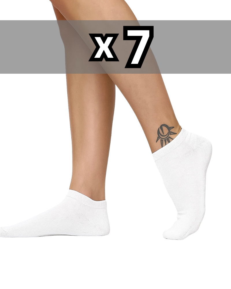 dünne Sneaker Socken 7er Pack white
