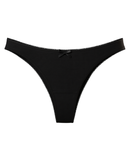 Tanga Baumwolle 3er Set black