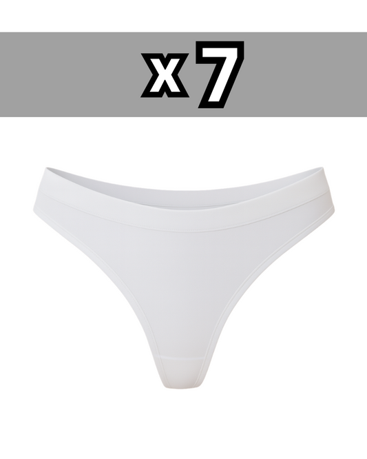 Seamless Tanga 7er Set white