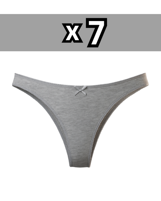 Tanga Baumwolle 7er Set ash
