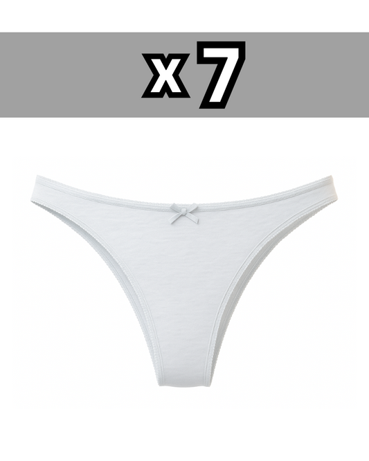 Tanga Baumwolle 7er Set white